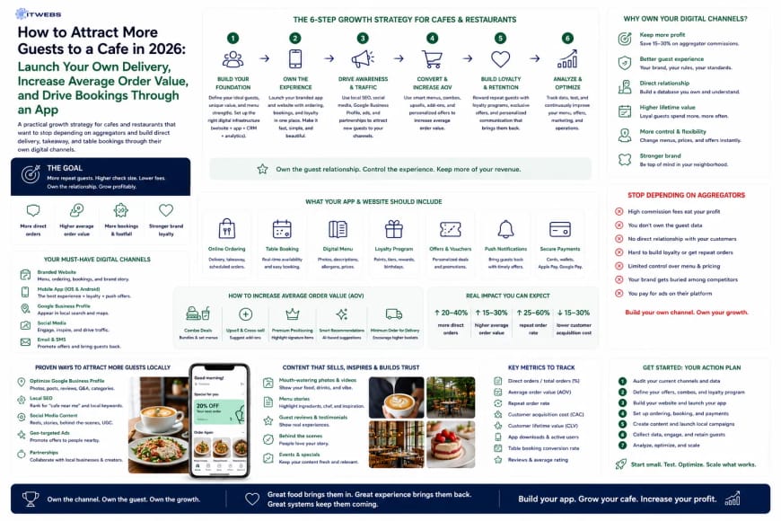 How to Attract More Guests to a Cafe in 2026: Launch Your Own Delivery, Increase Average Order Value, and Drive Bookings Through an App