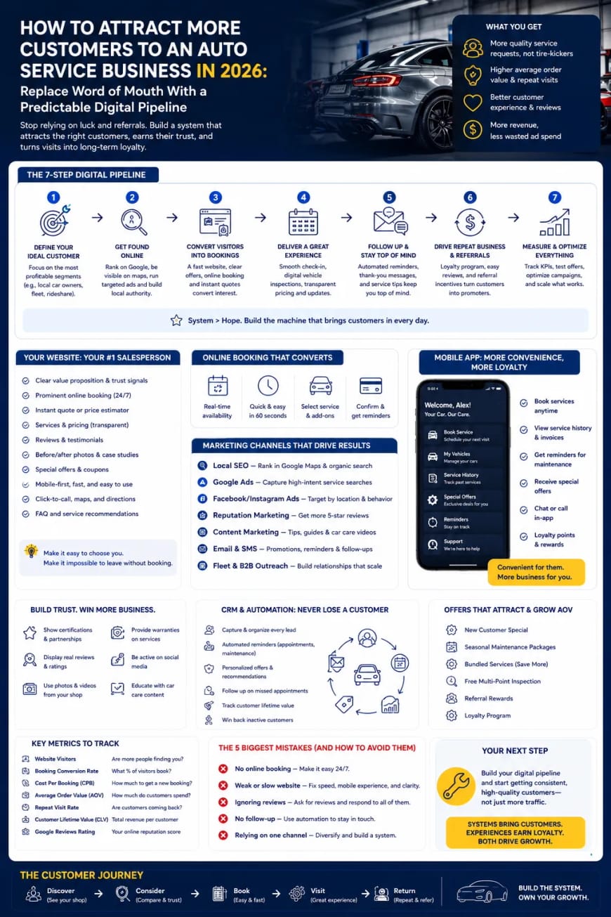 How to Attract More Customers to an Auto Service Business in 2026: Replace Word of Mouth With a Predictable Digital Pipeline